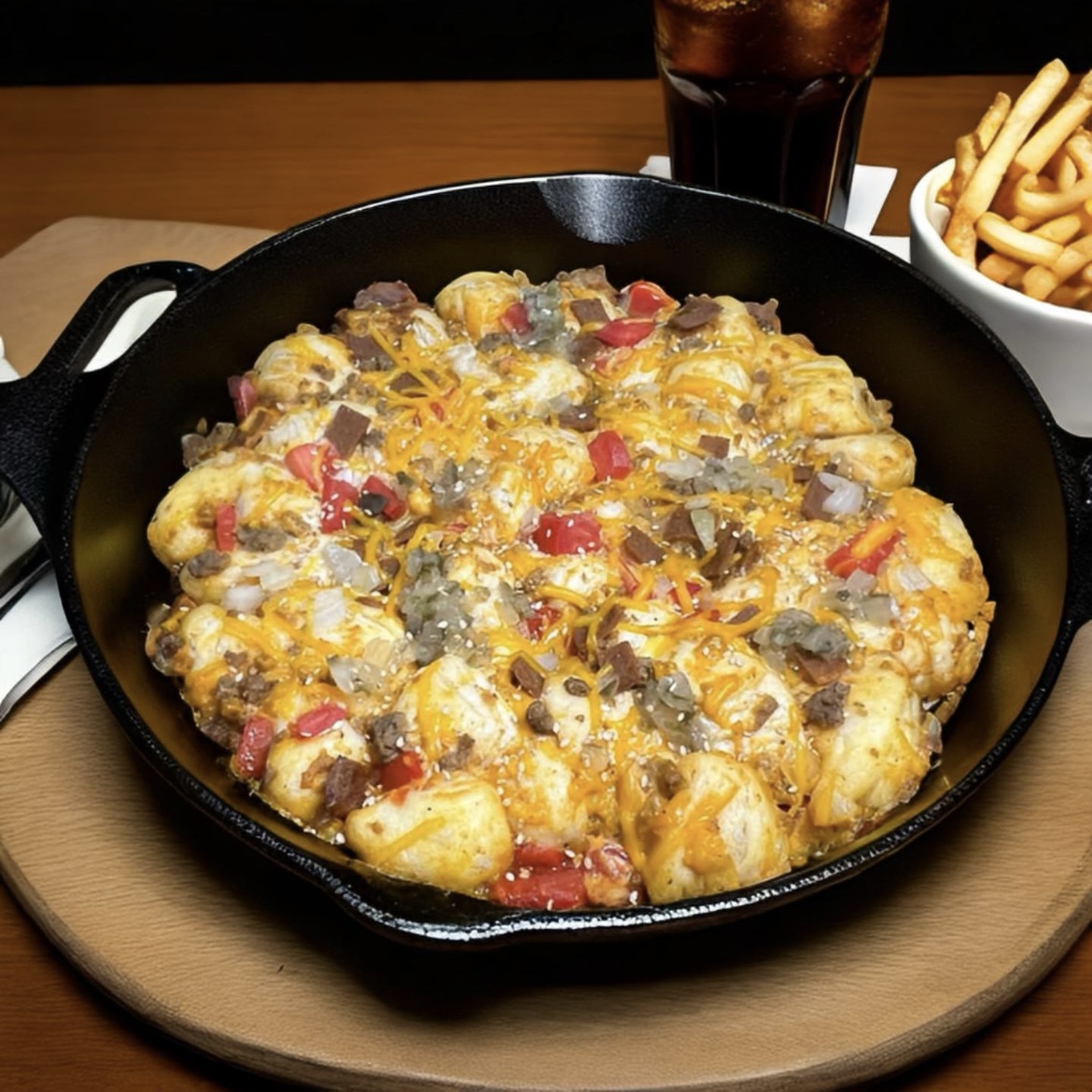 Vegan Bacon Cheeseburger Skillet Bread Recipe